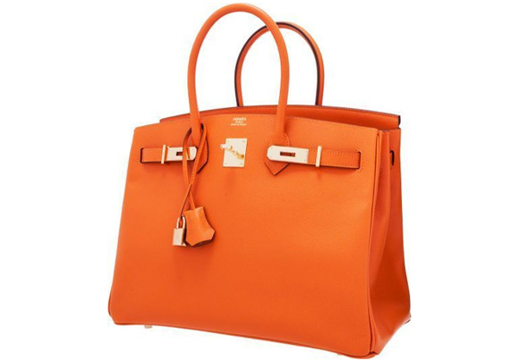 Hermes orange epsom leather birkin handbag
